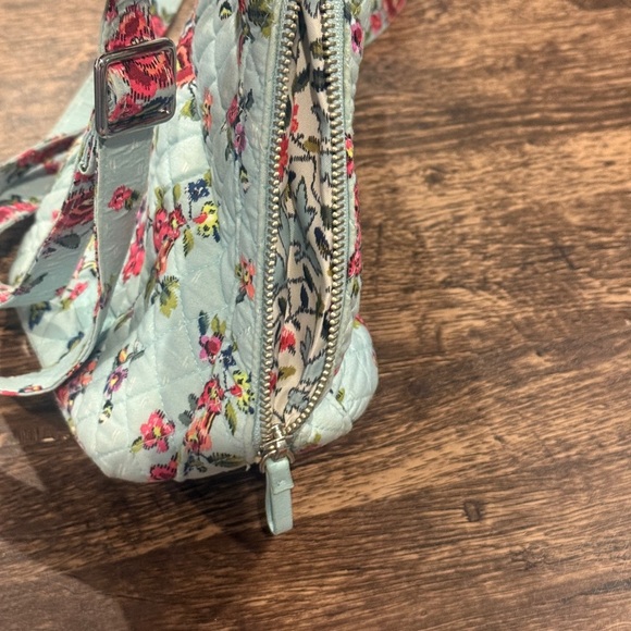 Vera Bradley Blue and Pink Crossbody Bag Quilted Floral - Picture 6 of 9